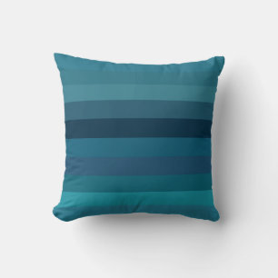 Moody Teal & Navy Stripes Cushion