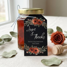 Moody Terracotta Floral Boho Wedding Thank You