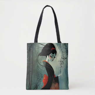 Moody Thoughtful Anime Girl Tote Bag