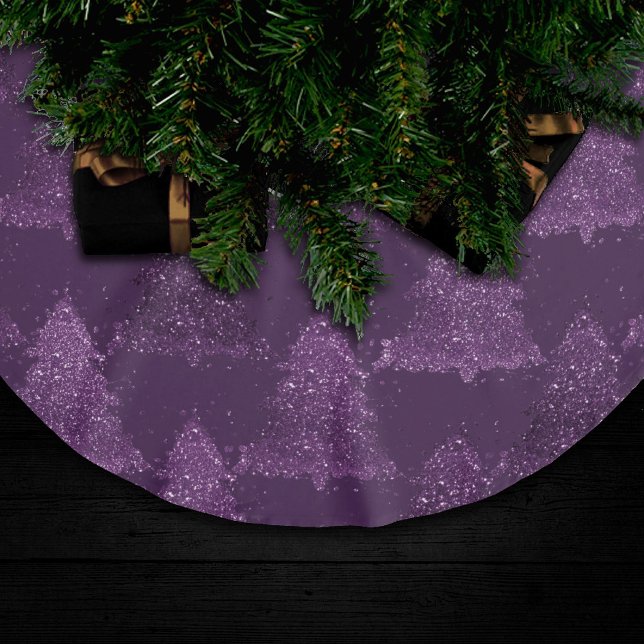 Moody Tree Pattern | Deep Plum Purple Christmas Brushed Polyester Tree Skirt (Creator Uploaded)