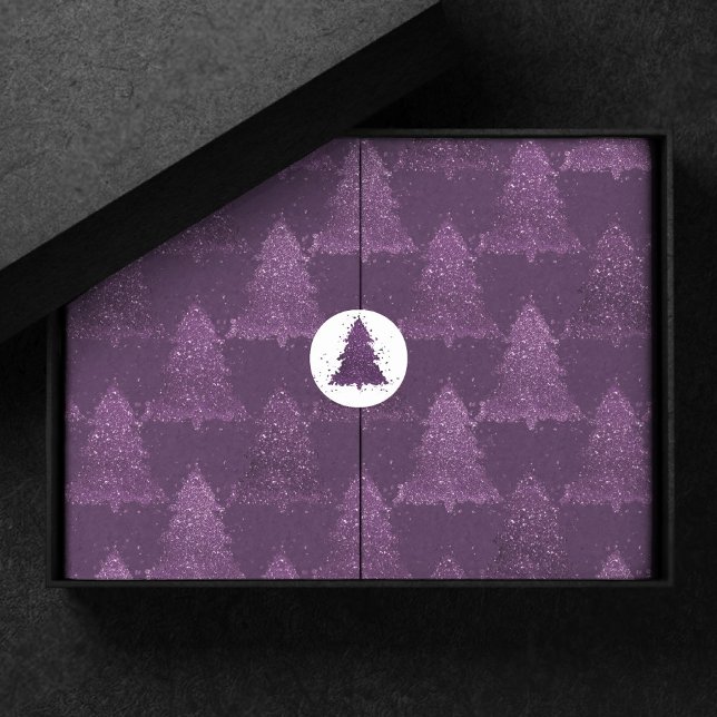 Moody Tree Pattern | Deep Plum Purple Christmas Tissue Paper (Creator Uploaded)