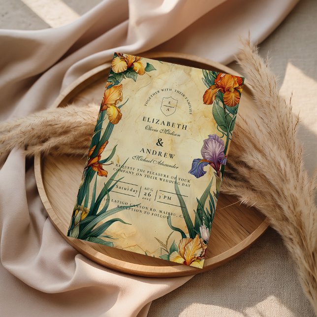 Moody Tropical Floral Wedding Invitation (Creator Uploaded)