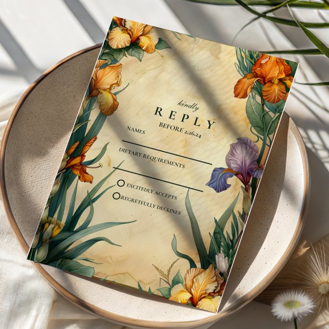 Moody Tropical Floral Wedding RSVP Card (Creator Uploaded)