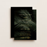 Moody Tropics Wedding<br><div class="desc">Dark Moody tropics photography background,  gold foil Wedding Invitation.</div>