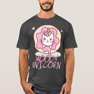 Moody unicorn Cute little unicorn in a doughnut yo T-Shirt