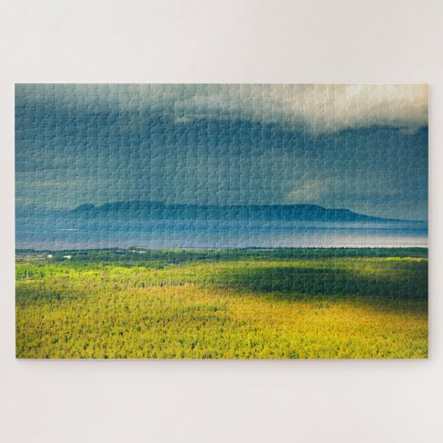 Moody View of Lake Superior Sleeping Giant Jigsaw Puzzle (Horizontal)