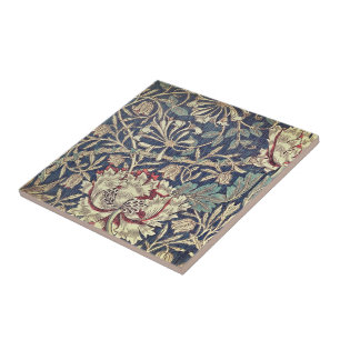 Moody Vintage Floral Ceramic Tile