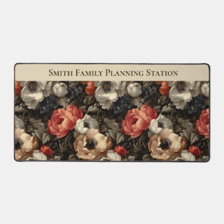 Moody Vintage Floral Family Office Desk Mat