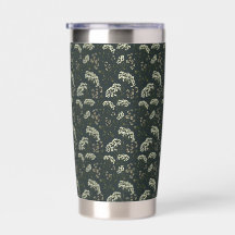 Moody Vintage Floral Print Tumbler