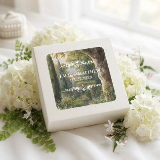 Moody Vintage Landscape Wedding Sticker