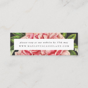 Moody Vintage Pink Peony Wedding Website RSVP Card