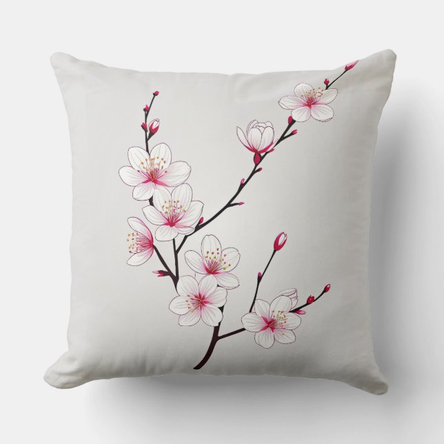 Moody Violet Floral Art – Dark Romantic Botanical Cushion (Front)