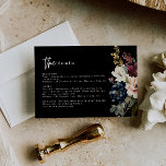 Moody Wedding Details Enclosure Card<br><div class="desc">This is a moody details card template featuring a black background and moody florals . Edit all wording except for the "the" and most colours. The colour of the watercolor florals are not editable. // For matching items, please visit the "ALINA" collection in the Sincerely By Nicole Zazzle store. *...</div>