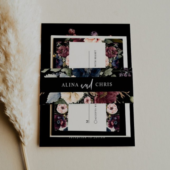 Moody Wedding Invitation Belly Band (Creator Uploaded)