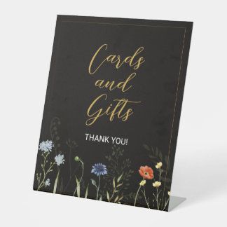 Moody Wildflower Boho Botanical Cards and Gifts Pedestal Sign