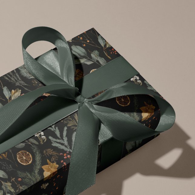 Moody Winter Botanical Christmas Wrapping Paper (Creator Uploaded)