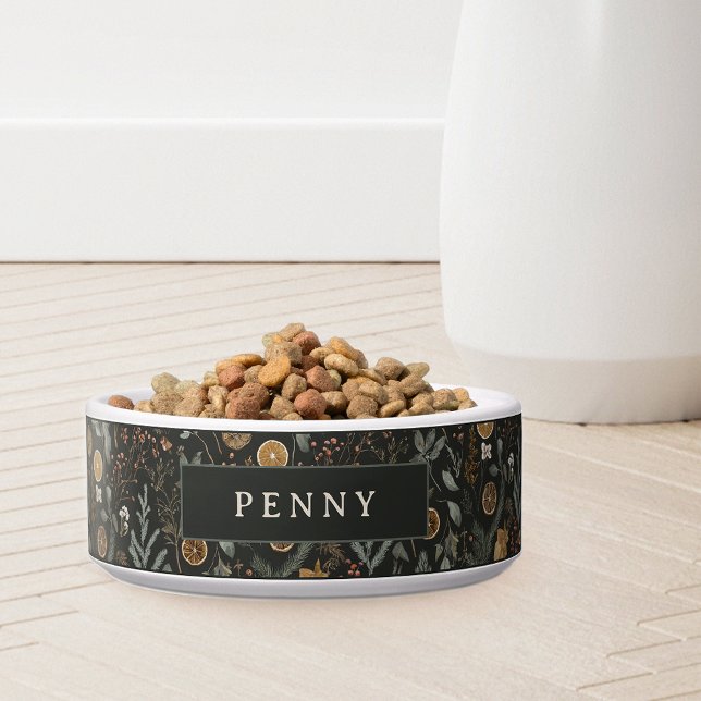 Moody Winter Botanical Pattern Personalised Bowl (Creator Uploaded)