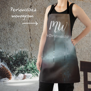 Moody Winter Night's Big Christmas Star Apron