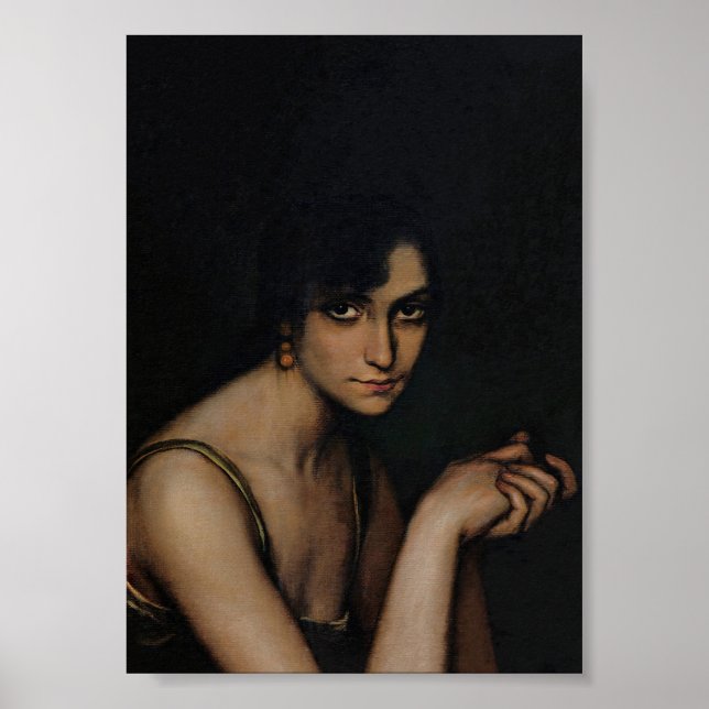 Moody Woman Portrait Vintage Art Poster (Front)