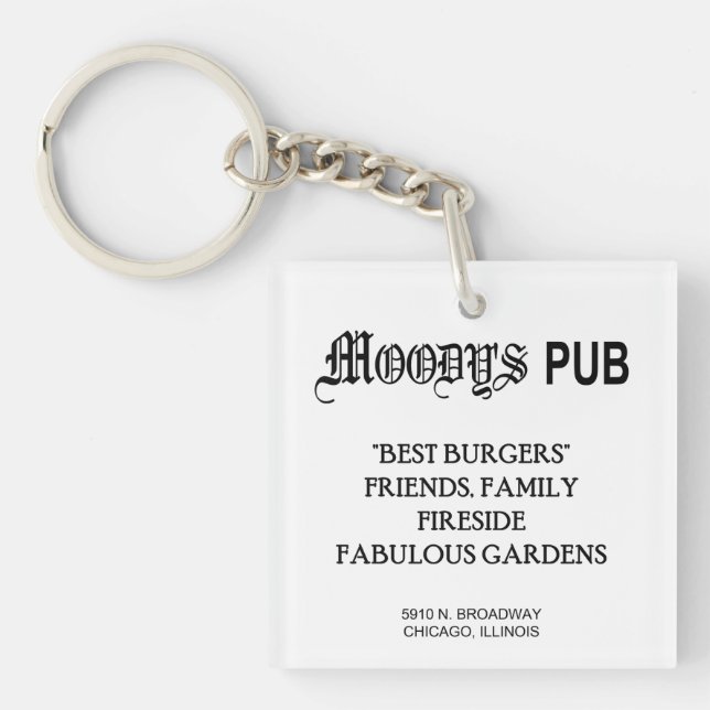MOODY'S PUB, CHICAGO, IL KEY RING (Front)