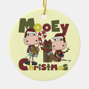 Mooey Christmas Ceramic Ornament
