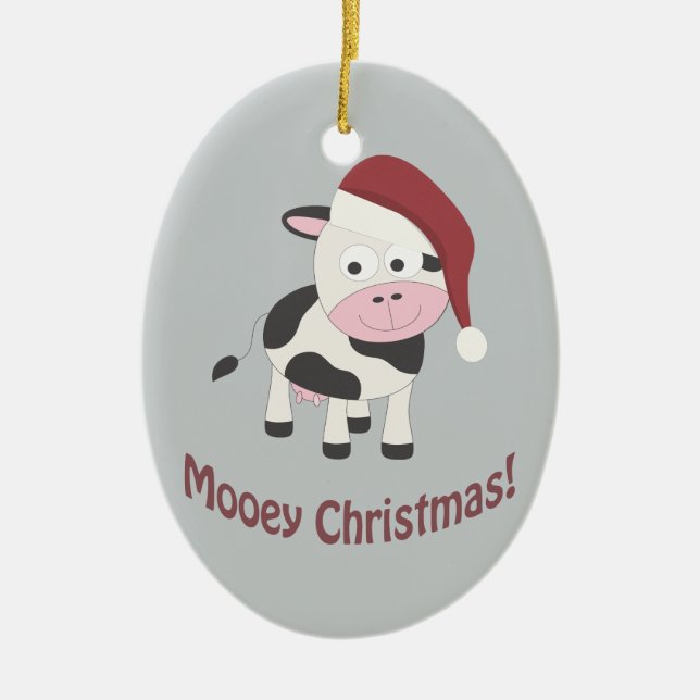 Mooey Christmas! Ceramic Ornament (Front)