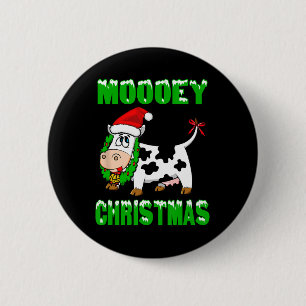 Mooey Christmas - Christmas Cow 6 Cm Round Badge