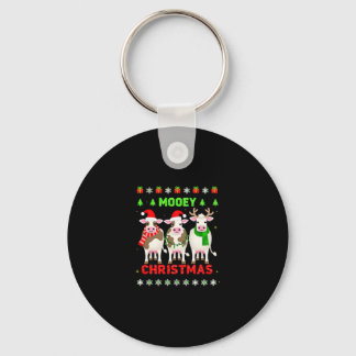Mooey Christmas Cow Christmas Ugly Sweater Pajama  Key Ring