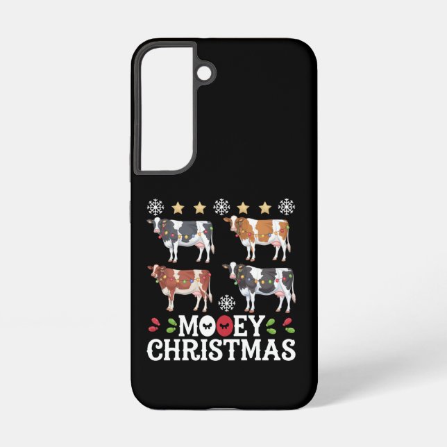 Mooey Christmas Cow Lover Holiday Farm Farmer Samsung Galaxy S22 Case (Back)