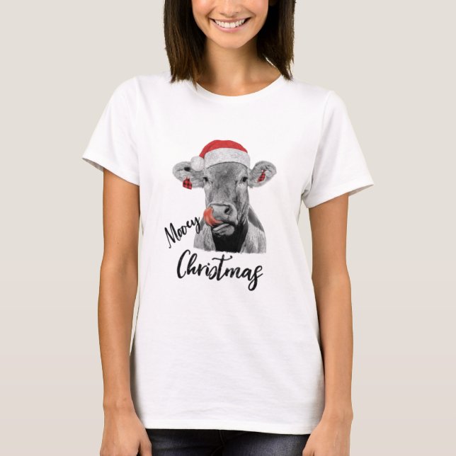 Mooey Christmas Cow T-Shirt (Front)