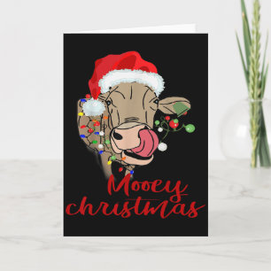 Mooey Christmas Cow T Shirt Heifer Farmer Xmas Gif Card