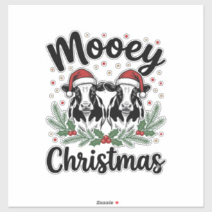 Mooey Christmas Cow Vintage Engraving Shirt Design