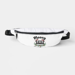 Mooey Christmas Cow Vintage Engraving Shirt Design Bum Bags
