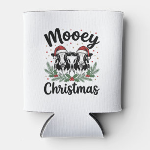 Mooey Christmas Cow Vintage Engraving Shirt Design Can Cooler