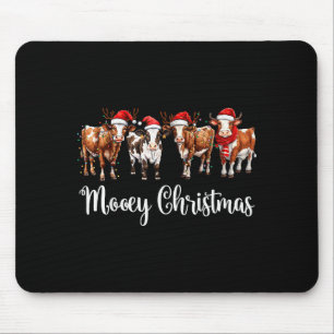 Mooey Christmas Cowgirl Xmas Funny Western Christm Mouse Pad