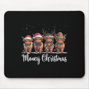 Mooey Christmas Cowgirl Xmas Funny Western Christm Mouse Pad