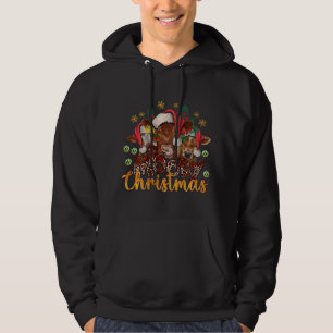 Mooey Christmas Cows Santa Cow Farm leopard Buffal Hoodie