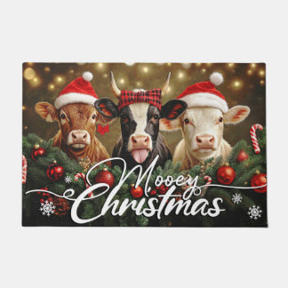 Mooey Christmas Doormat – Cute Holiday Welcome Mat