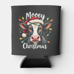 Mooey Christmas Funny Xmas Cow Cattle Lovers Can Cooler