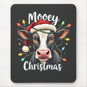 Mooey Christmas Funny Xmas Cow Cattle Lovers  Mouse Pad