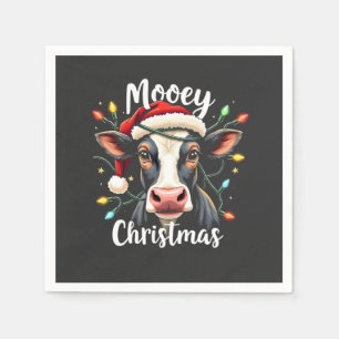 Mooey Christmas Funny Xmas Cow Cattle Lovers  Napkin