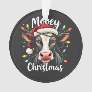 Mooey Christmas Funny Xmas Cow Cattle Lovers Ornament