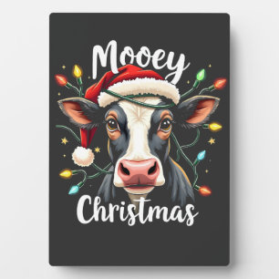 Mooey Christmas Funny Xmas Cow Cattle Lovers Plaque