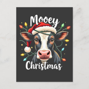 Mooey Christmas Funny Xmas Cow Cattle Lovers Postcard