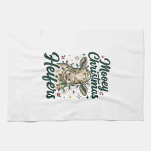 Mooey Christmas Heifers Funny Cow Christmas Design Tea Towel