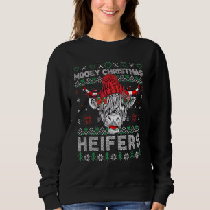 Mooey Christmas Heifers Santa Xmas Ugly Cow Sweatshirt