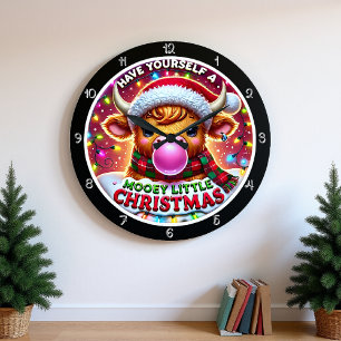 Mooey Christmas Large Clock