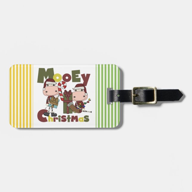 Mooey Christmas Luggage Tag (Front Horizontal)