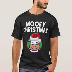 Mooey Christmas Merry Christmas With A Cute Cow He T-Shirt