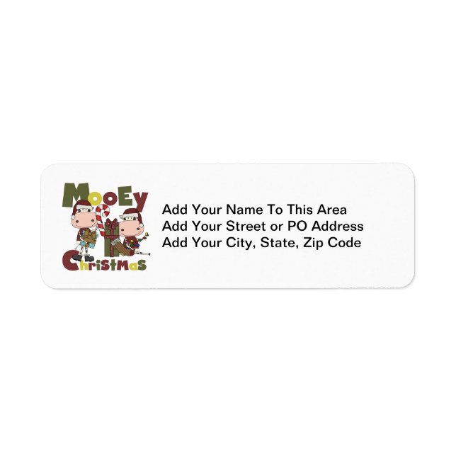 Mooey Christmas Return Address Label (Front)